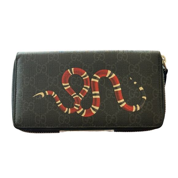 Gucci Supreme Kingsnake Canvas Zip Around Long Wallet*LIMITED EDITION - Picture 1 of 10